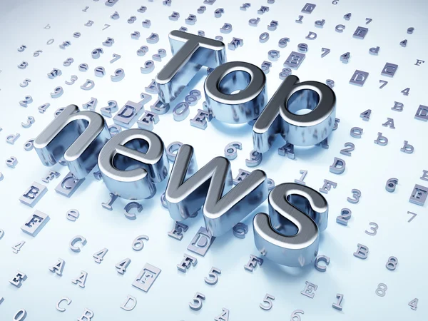 Concept d'actualités : Silver Top News sur fond numérique — Photo