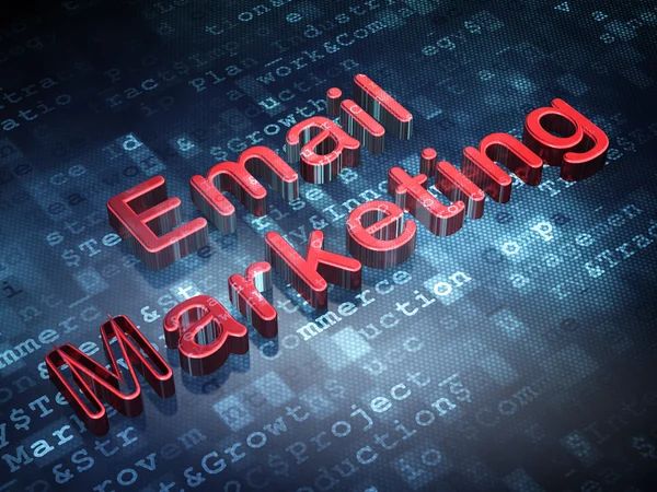 Financiën concept: rode e-mail marketing op digitale achtergrond — Stockfoto