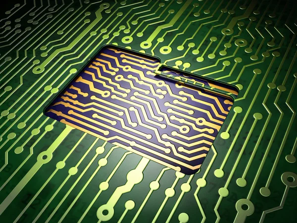 Business concept: Folder on circuit board background — Stock Photo, Image