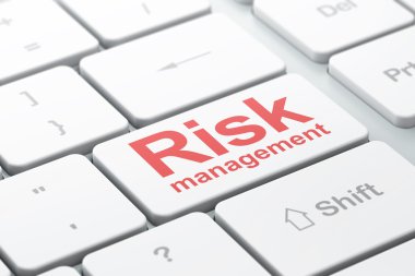 iş kavramı: risk yönetimi bilgisayar klavye zemin üzerine