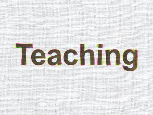 Koncepcja edukacji: nauczanie na tkanina tekstura tło — Zdjęcie stockowe