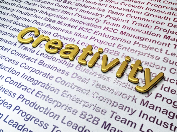 Conceito de marketing: Criatividade dourada no fundo do negócio — Fotografia de Stock