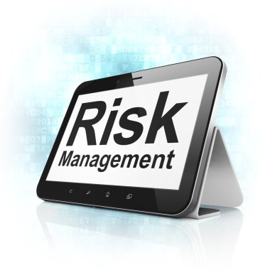 iş kavramı: risk yönetimi tablet pc bilgisayar