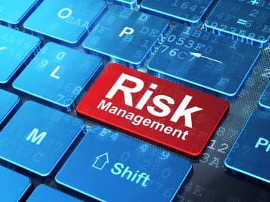 Ekonomi kavramı: risk yönetimi bilgisayar klavye zemin üzerine