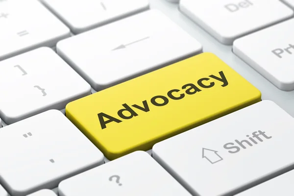 Law concept: Advocacy on computer keyboard background — Stock Photo, Image