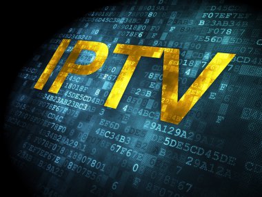 SEO web geliştirme kavramı: IPTV dijital arka plan üzerinde