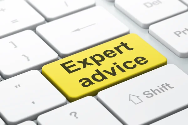 Conceito de lei: Expert Advice no fundo do teclado do computador — Fotografia de Stock