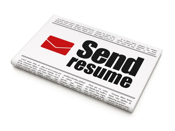 Business concept: giornale con Send Resume e Email — Foto Stock