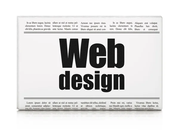 Концепция веб-дизайна: заголовок газеты Web Design — стоковое фото