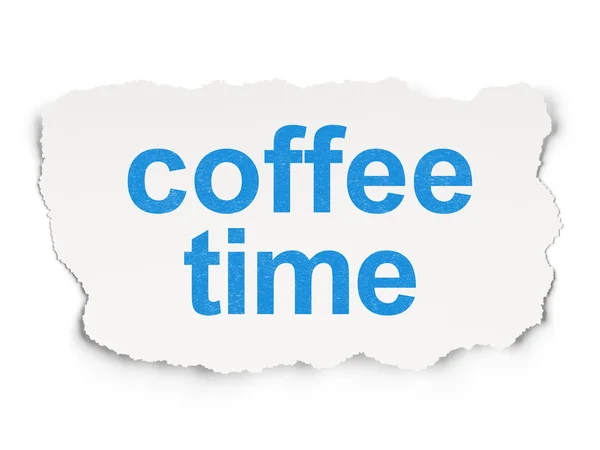 Έννοια του χρόνου: ώρα καφέ σε φόντο του χαρτιού — Φωτογραφία Αρχείου