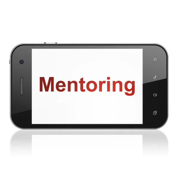 Conceito de educação: Mentoring no smartphone — Fotografia de Stock