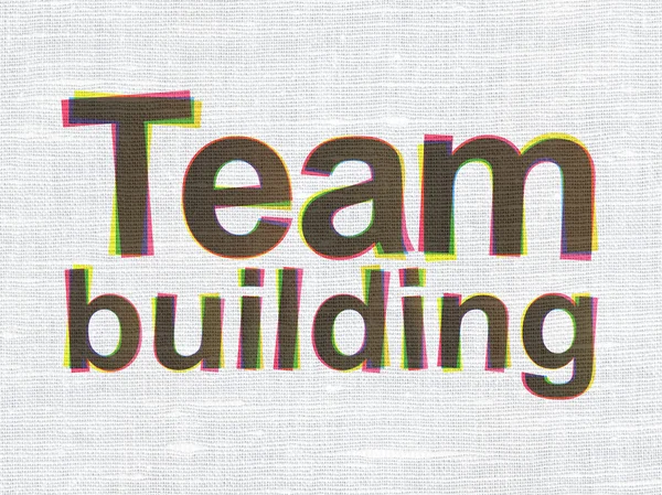 Financiën concept: teambuilding op stof textuur achtergrond — Stockfoto