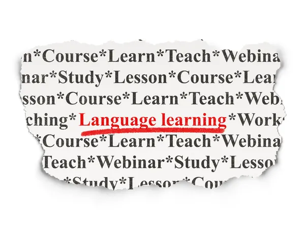 Concetto di istruzione: apprendimento delle lingue su supporto cartaceo — Foto Stock