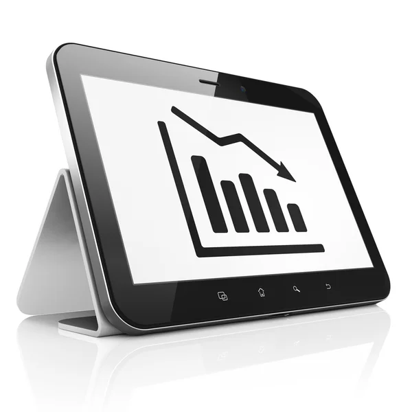 Advertising concept: Decline Graph on tablet pc computer — Stock Photo, Image