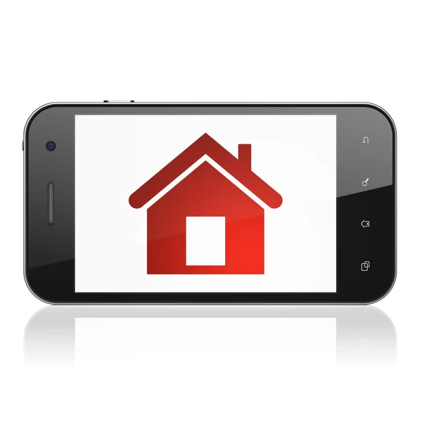 Safety concept: Home on smartphone — Stock Photo, Image