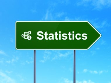 iş kavramı: istatistik ve hesap makinesi yolu üzerinde kayıt arka plan
