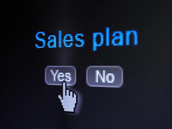 Advertising concept: Sales Plan on digital computer screen — Stock Photo, Image