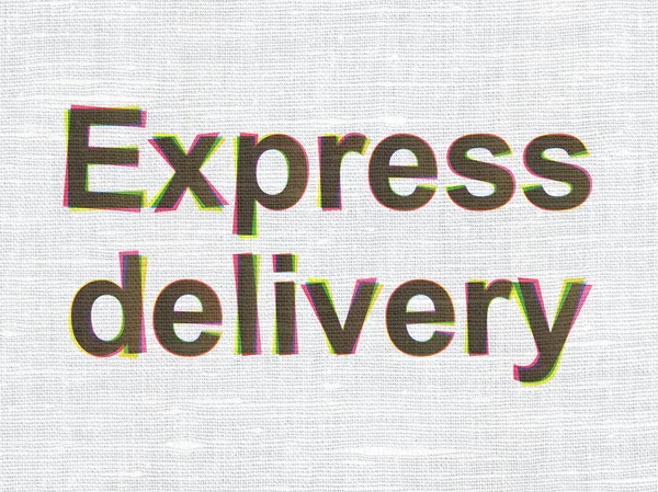 Concetto di finanza: Express Delivery su tessuto texture sfondo — Foto Stock