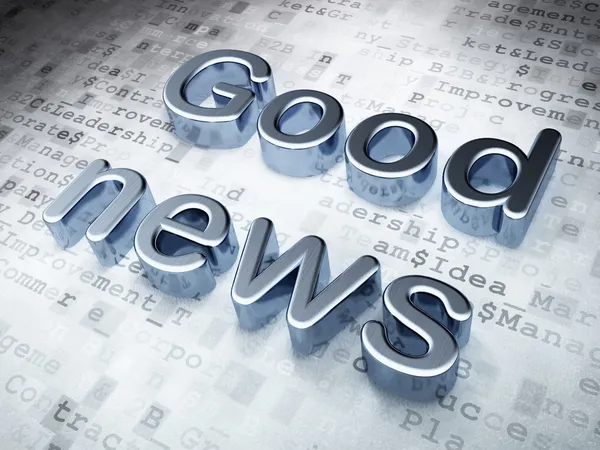 Concepto de noticias: Silver Good News sobre fondo digital —  Fotos de Stock