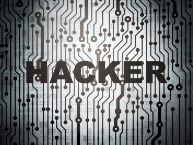 güvenlik kavramı: hacker ile devre kartı
