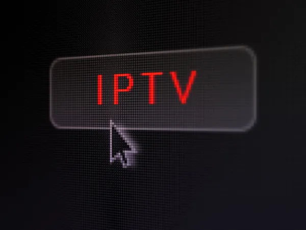 Concetto di sviluppo Web: IPTV su sfondo pulsante digitale — Foto Stock