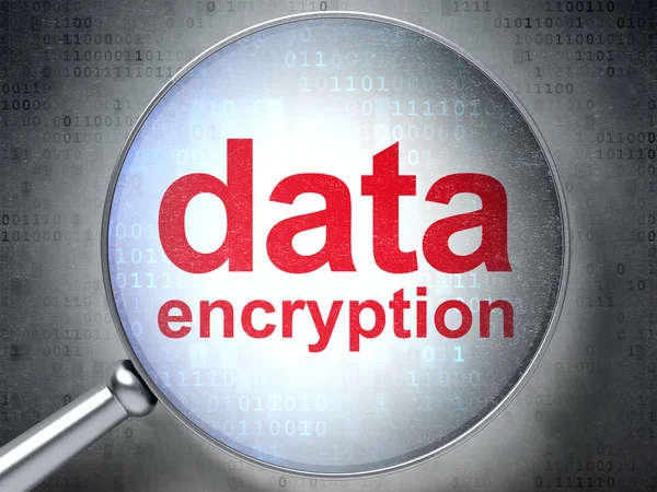 Protection concept: Data Encryption with optical glass — Stock Photo, Image