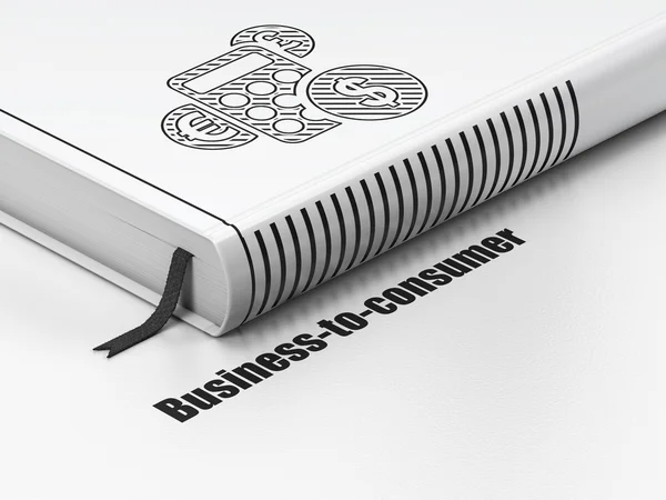 Finans konceptet: bok kalkylator, business-to-consumer på vit bakgrund — Stockfoto