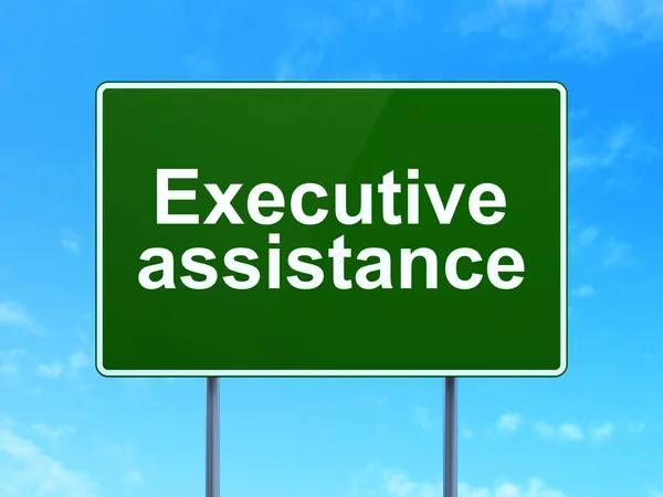 Business concept: Executive Assistance on road sign background — Stock Photo, Image