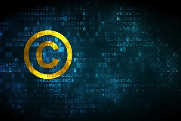 Conceito de lei: Direitos de autor sobre fundo digital — Fotografia de Stock