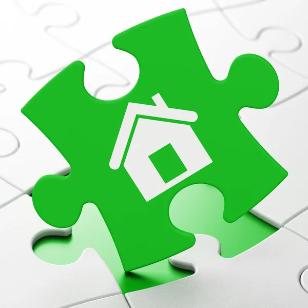 Business concept: Home su sfondo puzzle — Foto Stock