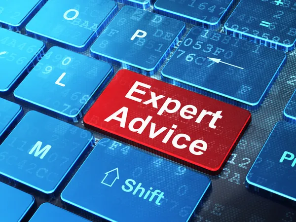 Conceito de lei: Expert Advice no fundo do teclado do computador — Fotografia de Stock