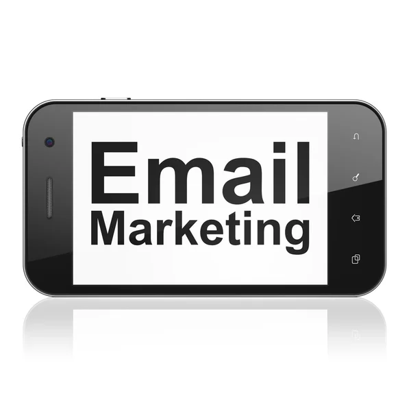 Conceito de finanças: Email Marketing no smartphone — Fotografia de Stock