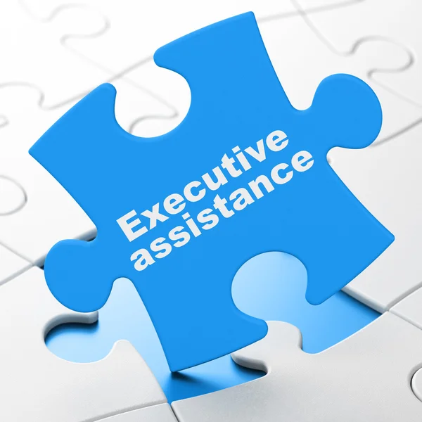 Geschäftskonzept: Executive Assistance auf Rätselgrundlage — Stockfoto