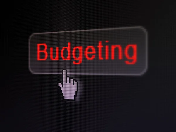 Concetto di finanza: budgeting su sfondo pulsante digitale — Foto Stock