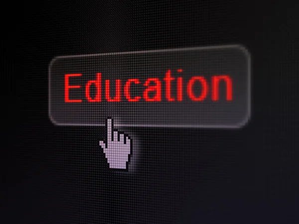 Concept d'éducation : Éducation sur fond de bouton numérique — Photo