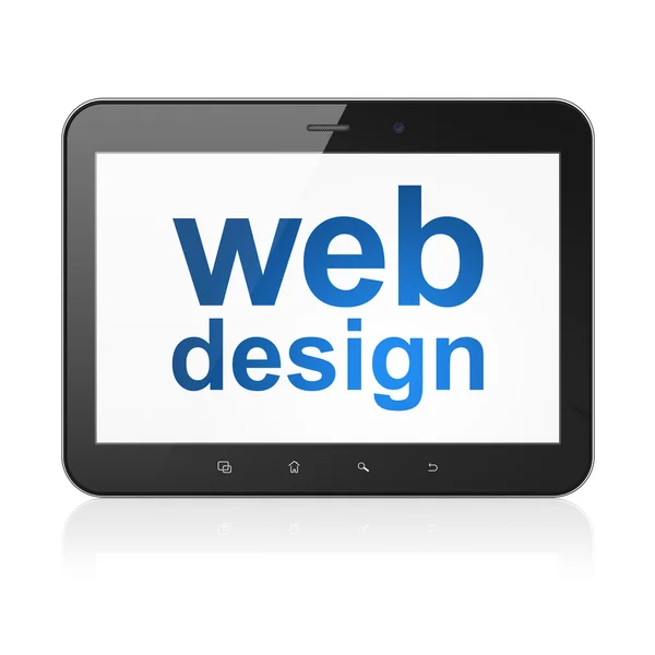 Концепция веб-дизайна: веб-дизайн на планшетном компьютере — стоковое фото