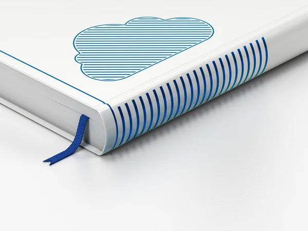 Cloud computing koncepce: zavřená kniha, mrak na bílém pozadí — Stock fotografie