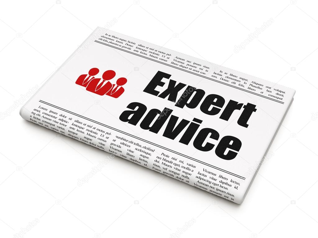 Law concept: newspaper with Expert Advice and Business People