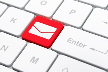 iş kavramı: bilgisayar klavye arka plan üzerinde e-posta