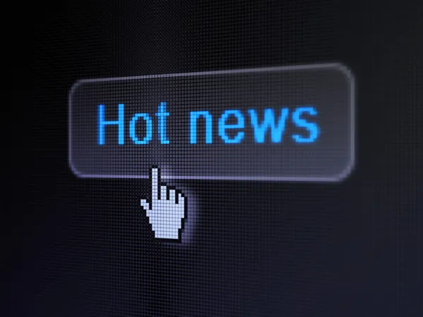 Conceito de notícias: Hot News no fundo do botão digital — Fotografia de Stock