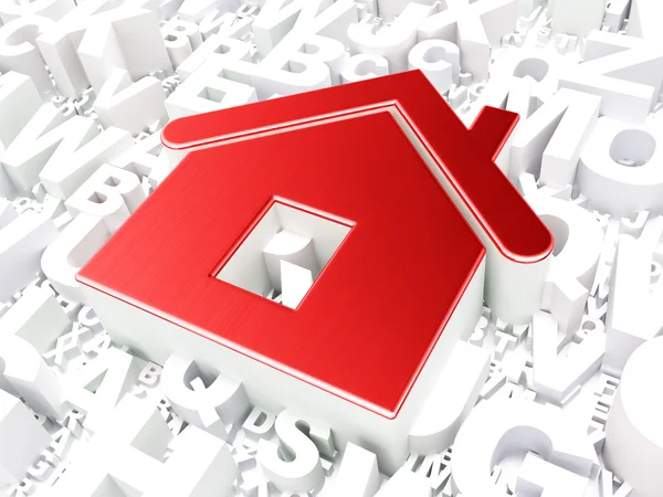 Privacy concept: Home on alphabet background — Stock Photo, Image