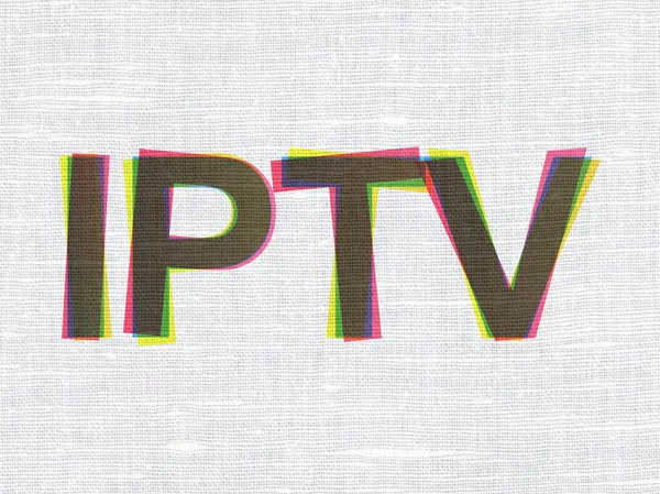 Web geliştirme kavramı: IPTV kumaş dokusu zemin üzerine — Stok fotoğraf