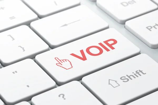 Web geliştirme kavramı: klavye fare imleci ve VoIP bilgisayar arka plan — Stok fotoğraf