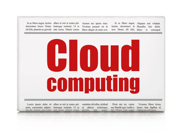 Wolk technologie concept: krantenkop cloud computing — Stockfoto