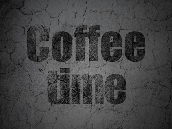 Concetto di Timeline: tempo di caffè su sfondo muro grunge — Zdjęcie stockowe