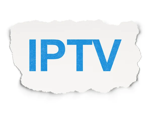 Concetto di Web design: IPTV su sfondo carta — Foto Stock