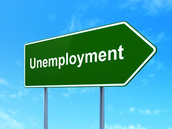 Finance concept: Unemployment on road sign background — Stock Photo, Image