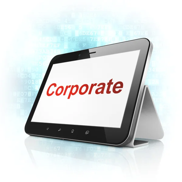 Financiën concept: corporate op tablet pc-computer — Stockfoto