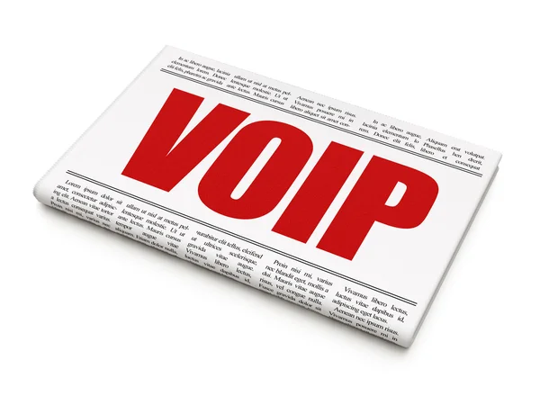 Web geliştirme kavramı: gazete manşet VoIP — Stok fotoğraf