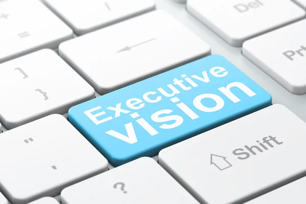 Business concept: Executive Vision sullo sfondo della tastiera del computer — Foto Stock